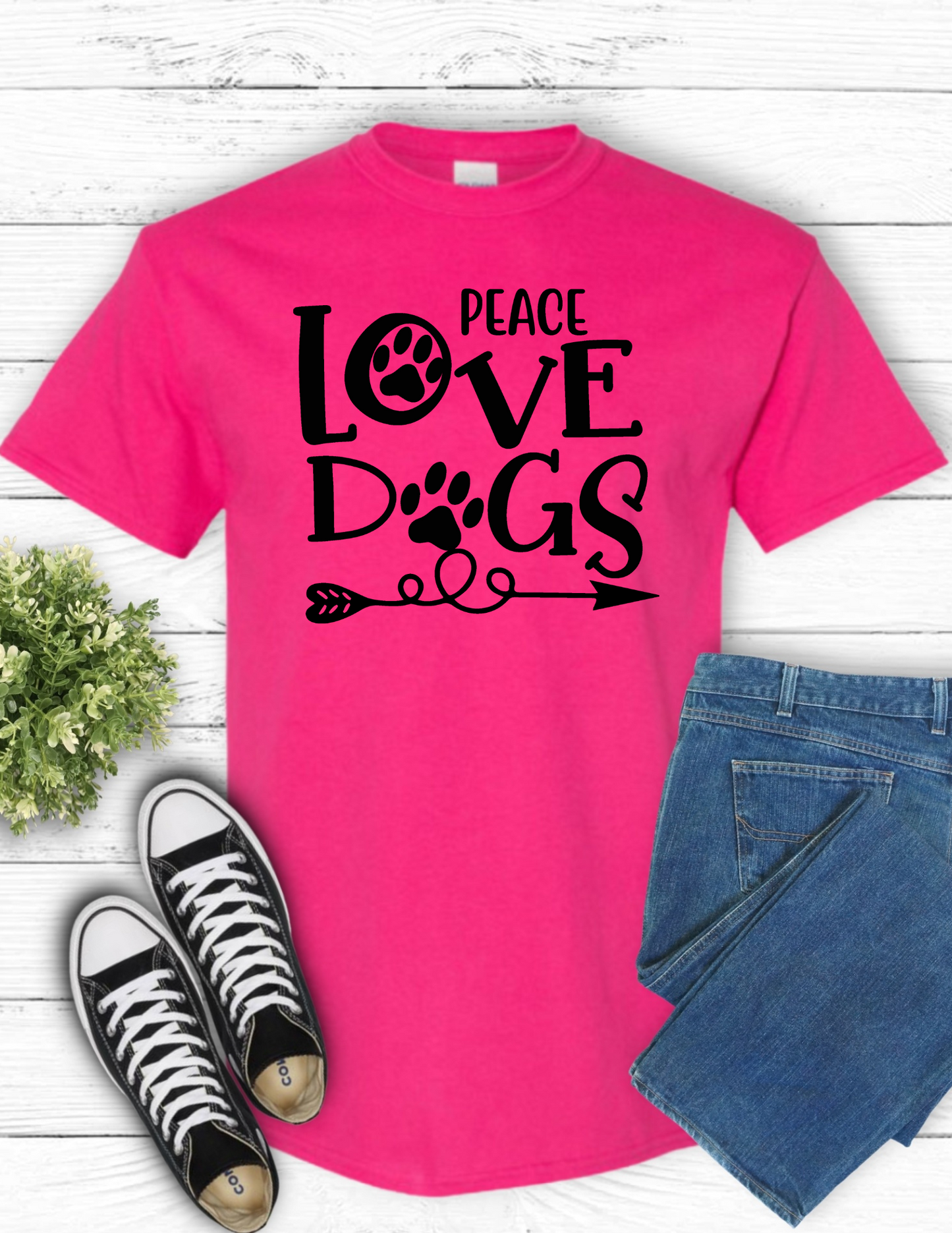 Peace Love Dogs (Heliconia Pink)