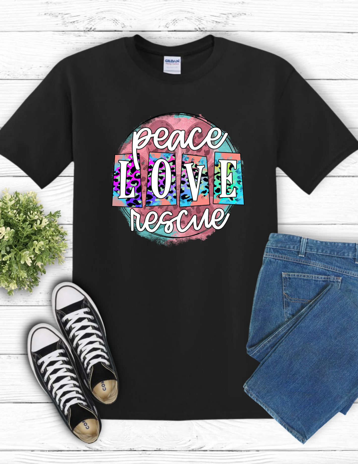 Peace Love Rescue (black)