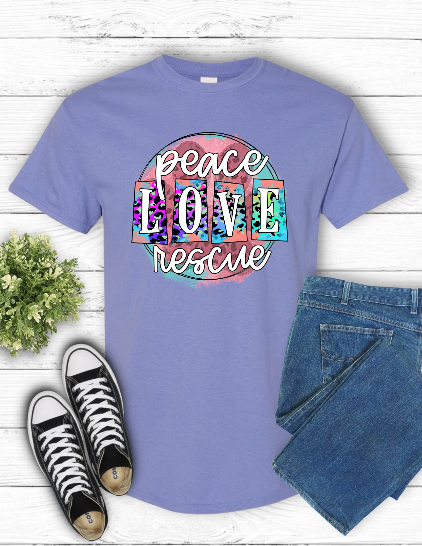 Peace Love Rescue (light purple)